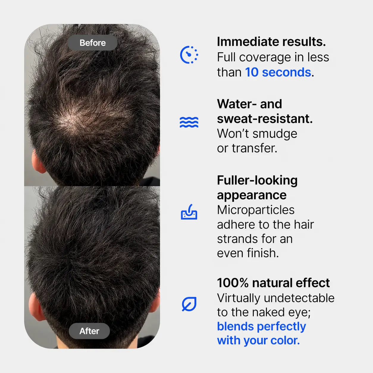 Alpha Men Hair. premium keratin hair building fibers for men with thinning hair
